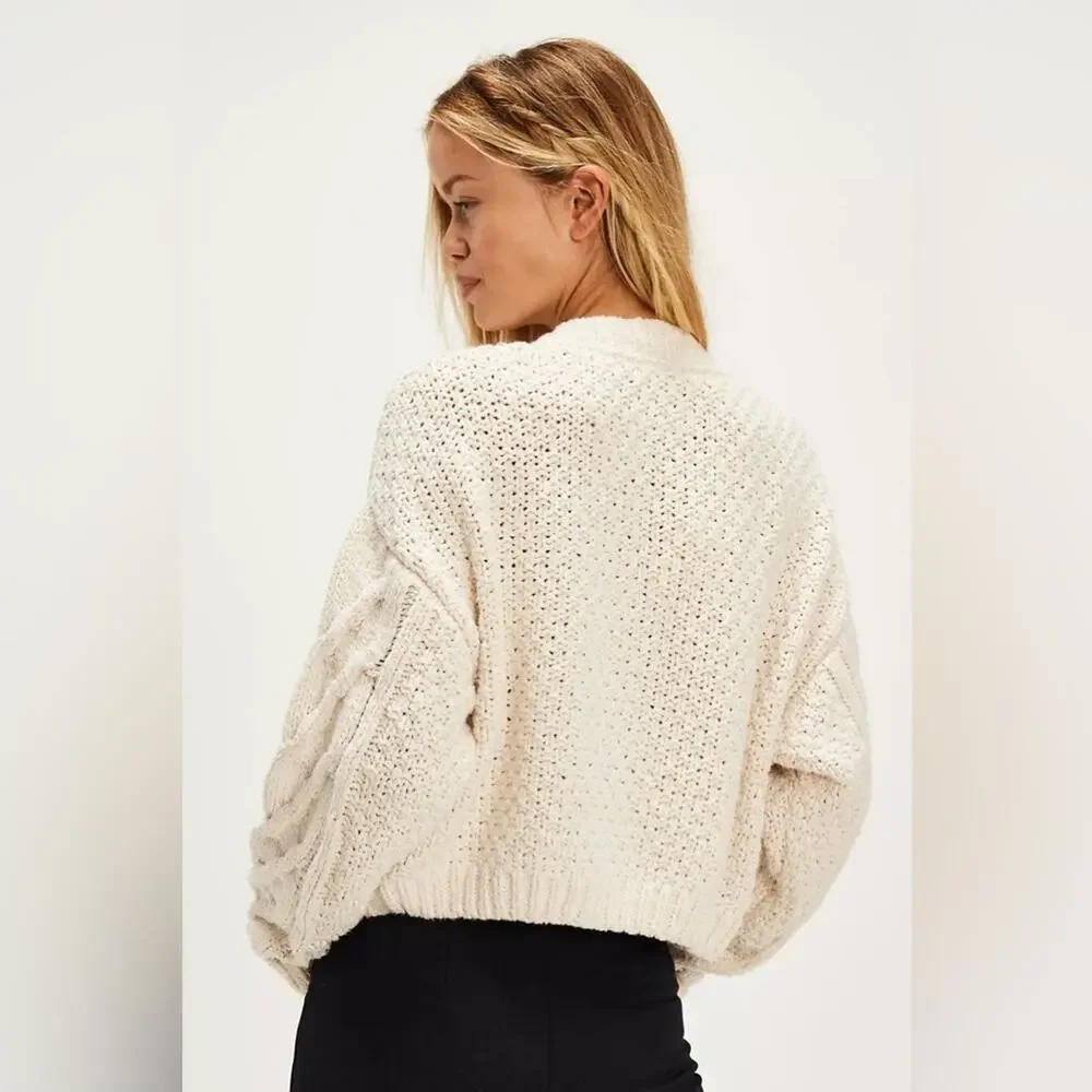 Free People Bonfire Cable Knit Cardi